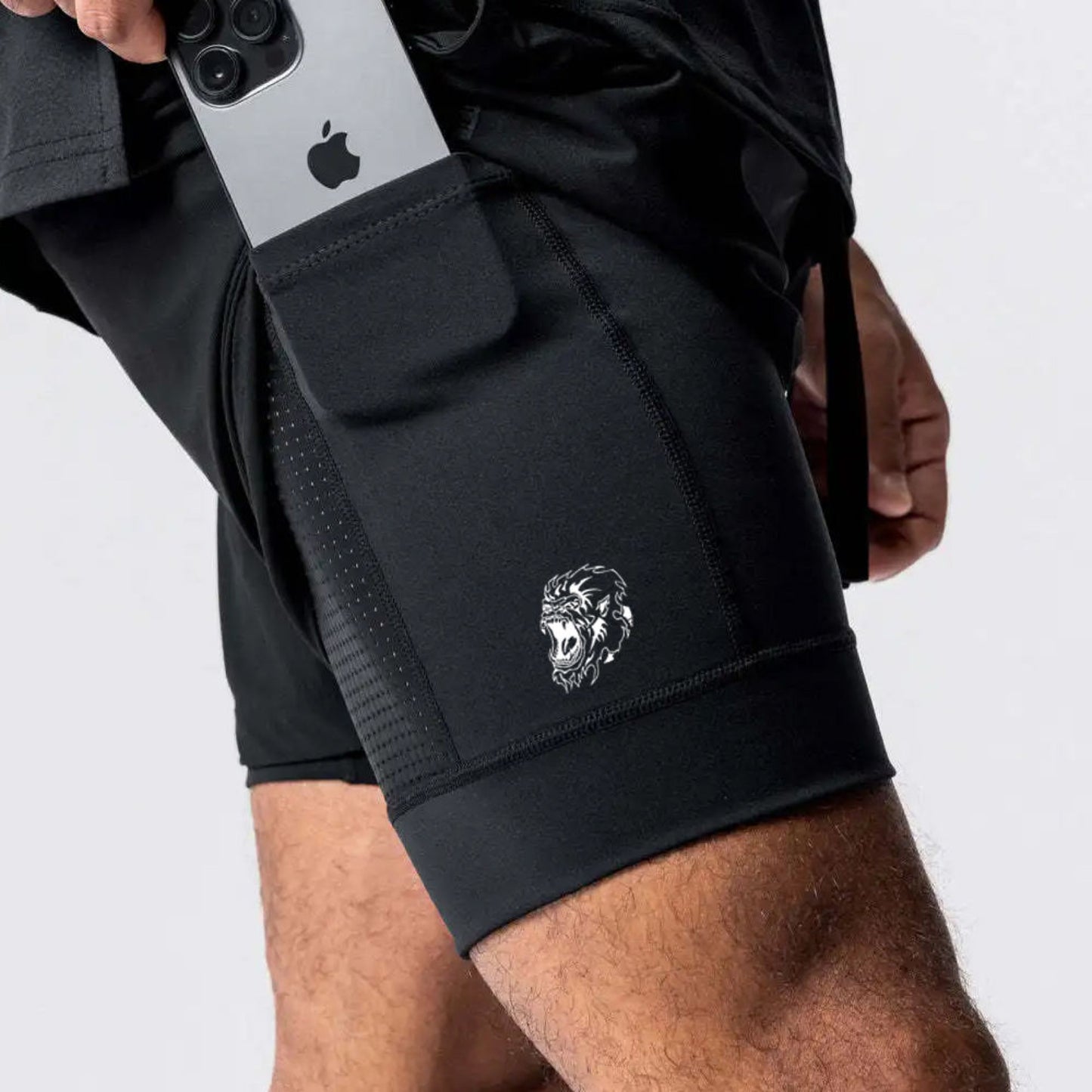 Secure 2.0 - Men’s black shorts with breathable tights
