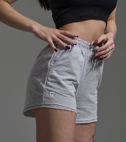 Comfy Essentials - Grey Shorts - Thin Fleece Ripped Cut